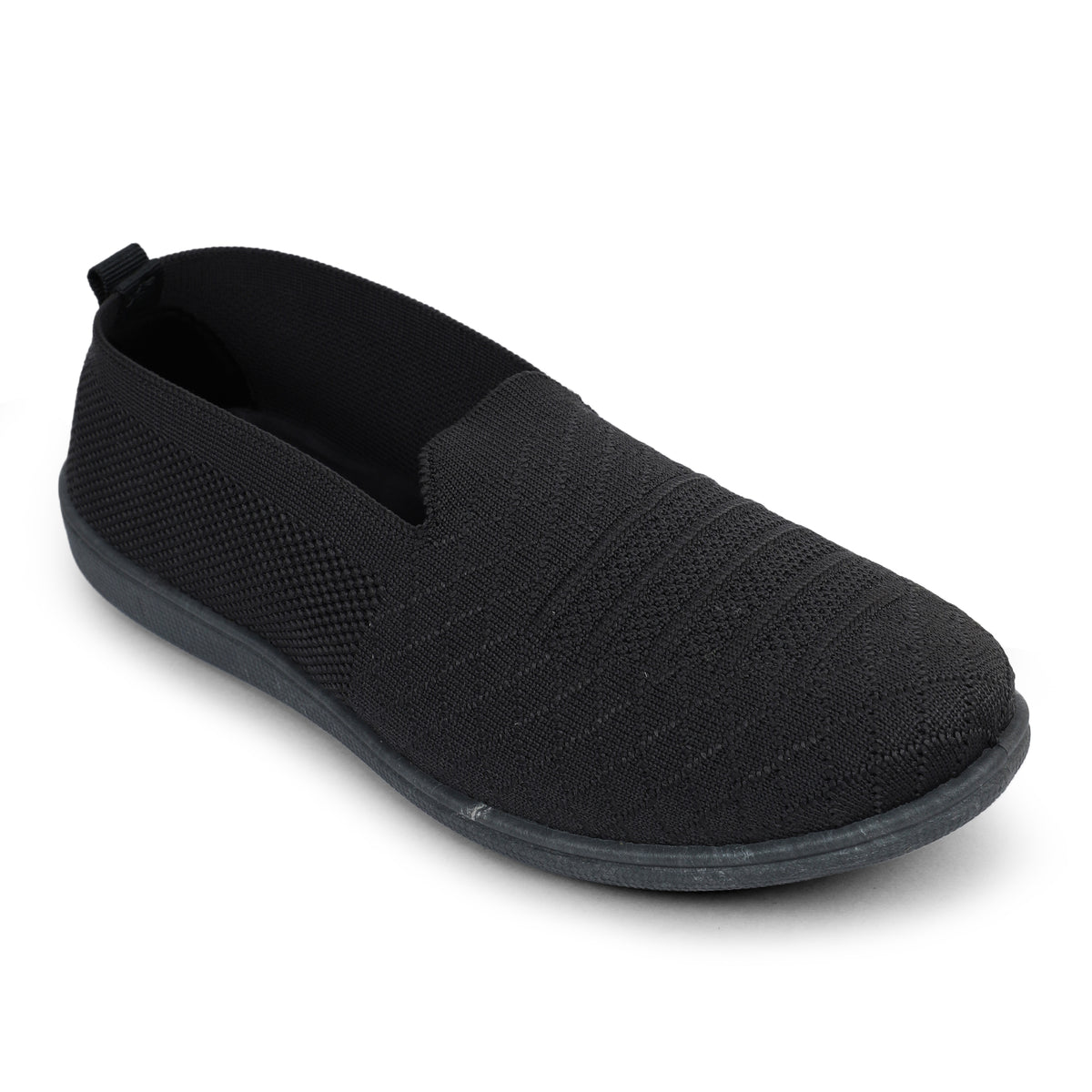 Slip-On Knitted Walking Sneakers - Black